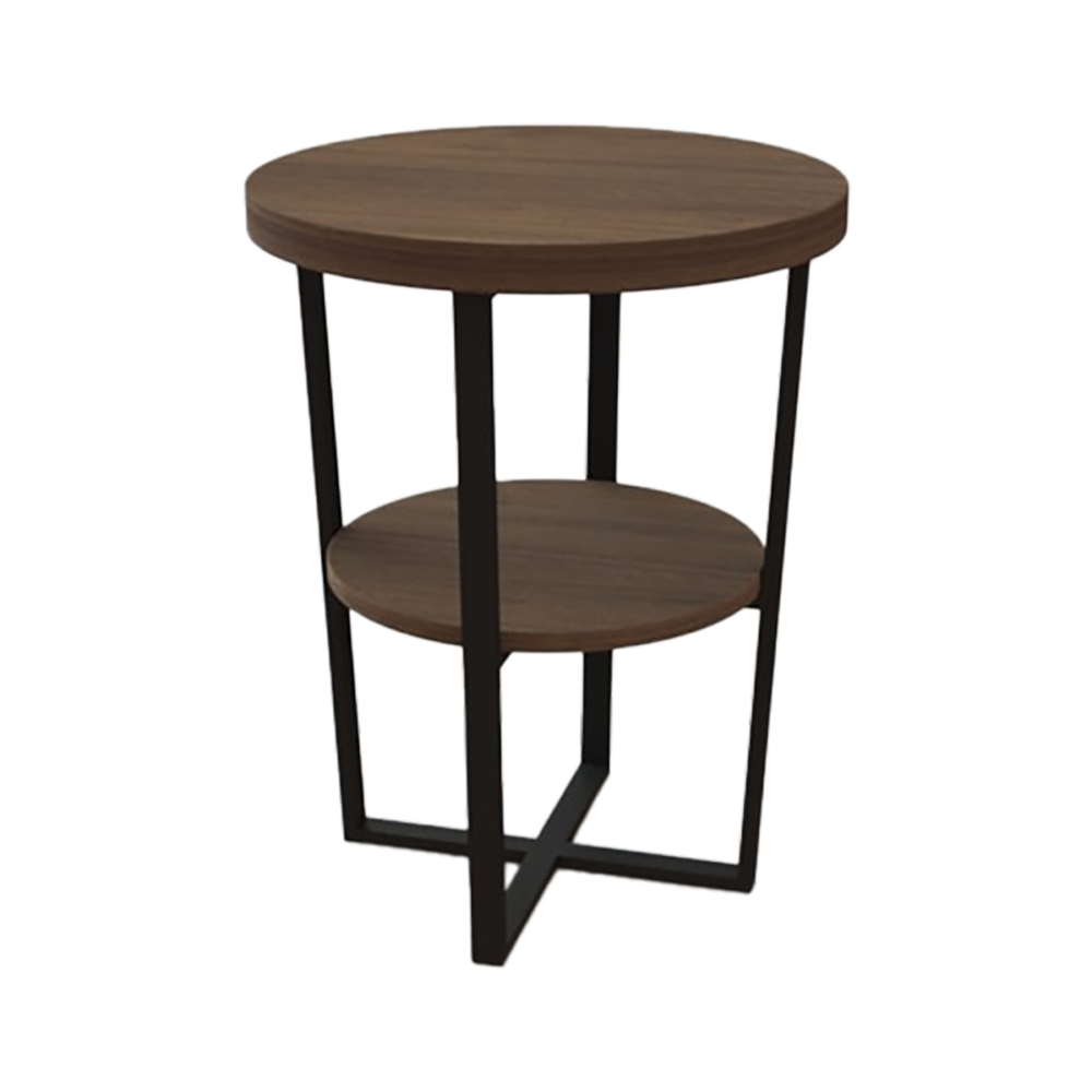 18" Round End Table w Shelf